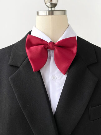 Men’s Solid Color Bow Tie – British Style Pointed Tip