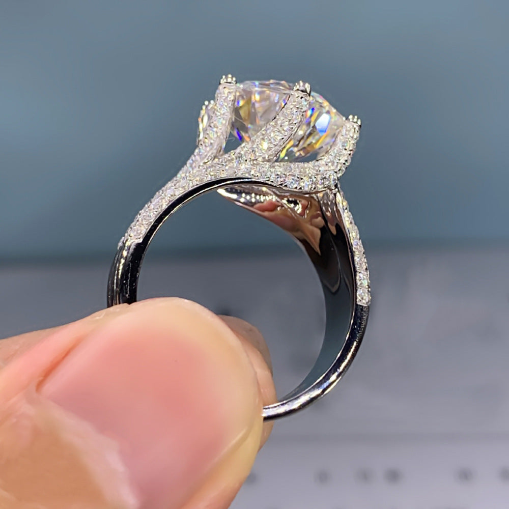 5 Carat White Gold Deluxe Classic Diamond Ring - 이미지 5