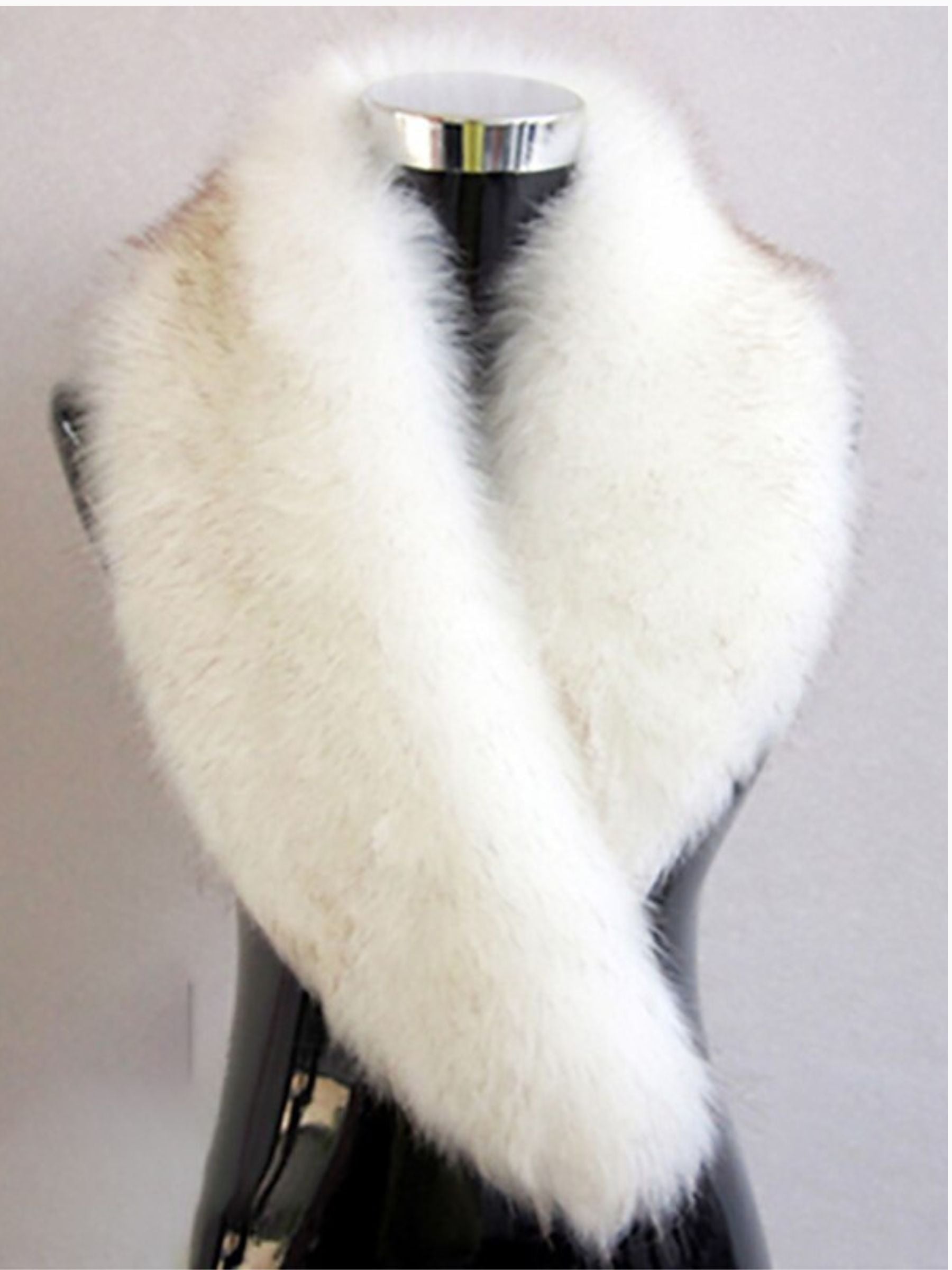 Women's Black Daily Luxury Elegant Faux Fur Soft Wedding Shawl - 이미지 3