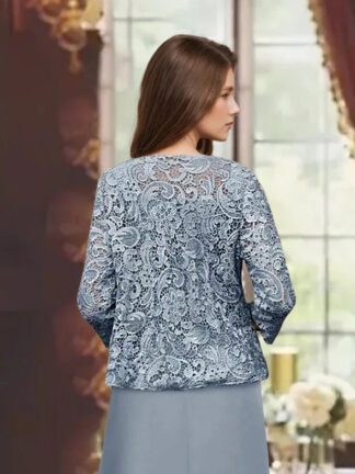 Women's 3/4 Sleeves Open-front Lace Jackets with Appliques