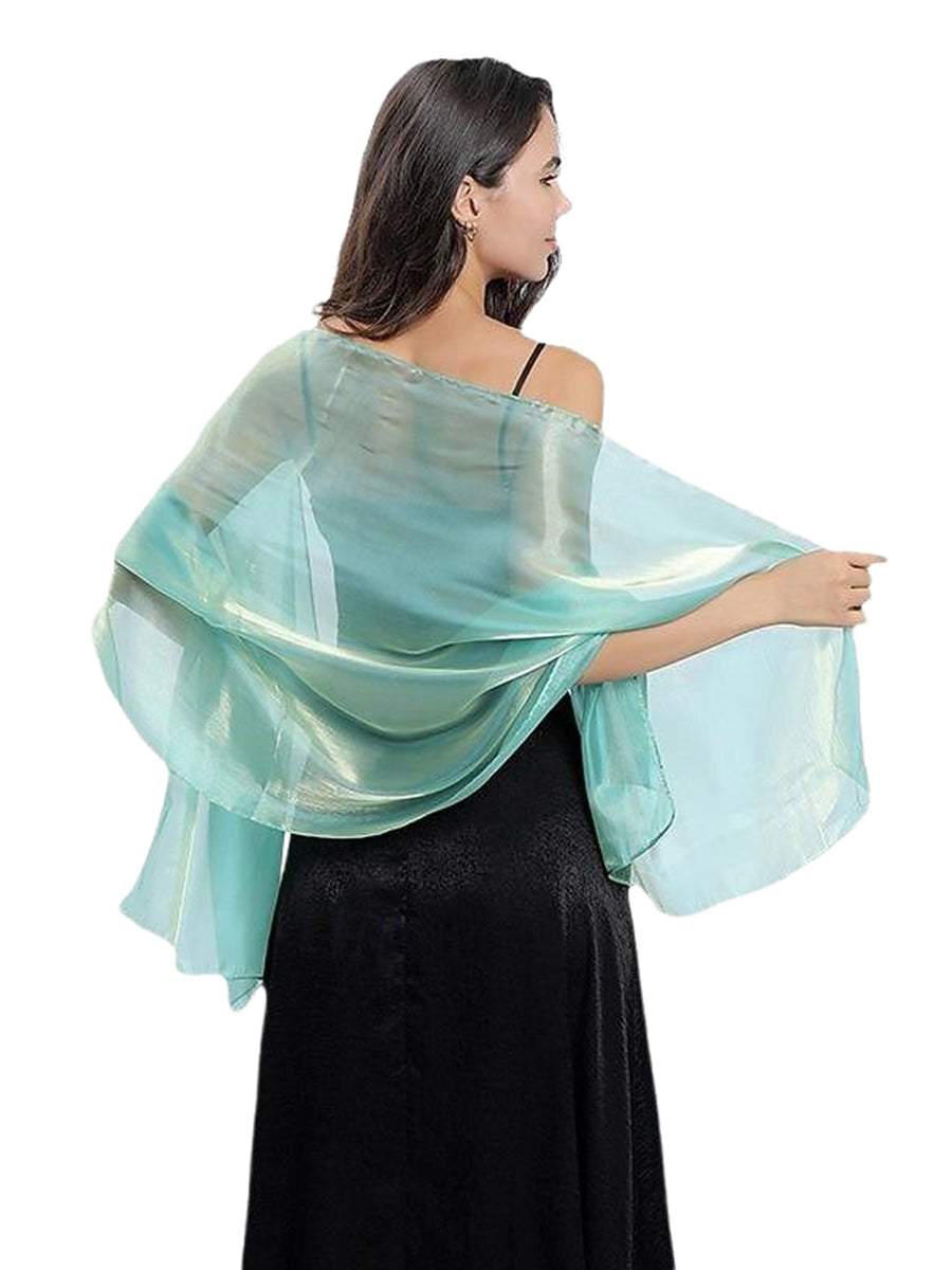 Women's Sheer Pure Color Silk Soft Wedding Formal Shawl - Image 5