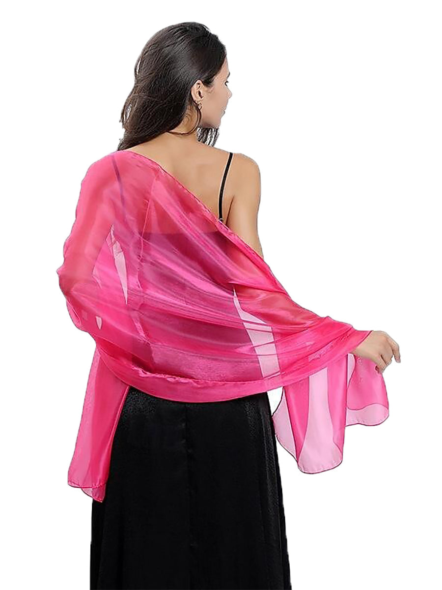 Women's Sheer Pure Color Silk Soft Wedding Formal Shawl - Image 8