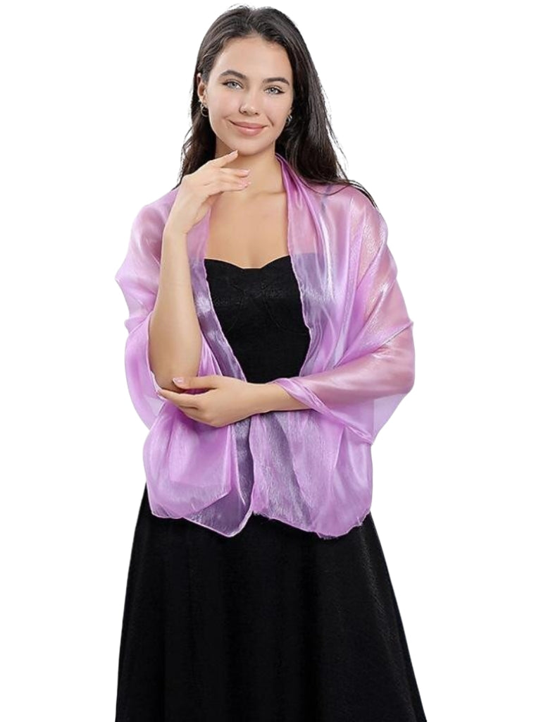 Women's Sheer Pure Color Silk Soft Wedding Formal Shawl - Image 18