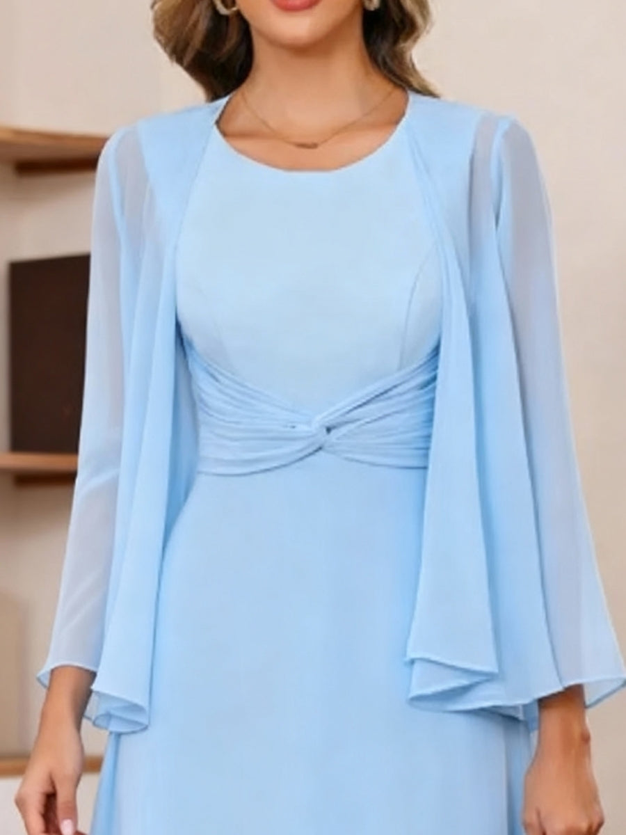 Chiffon Long Sleeves Jacket Pure Color Wraps