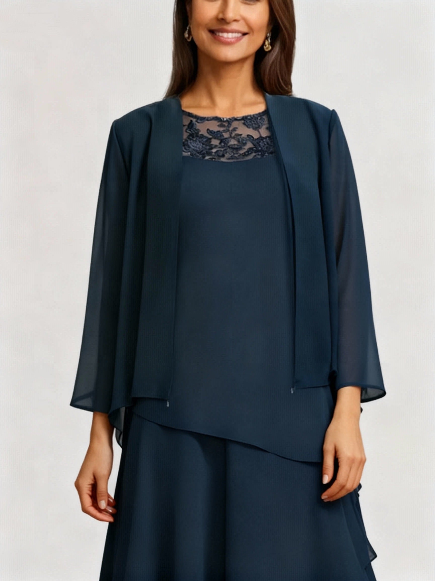 Chiffon Long Sleeves Pure Color Jacket Wraps