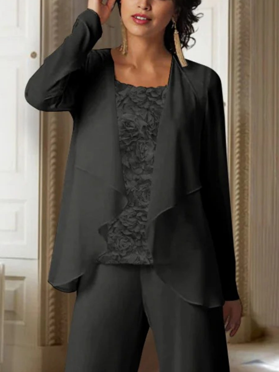 Chiffon Long Sleeves Jacket Wraps Ruffles Pure Color - 이미지 3