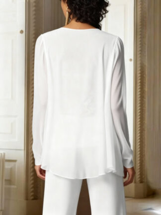 Chiffon Long Sleeves Jacket Wraps Ruffles Pure Color