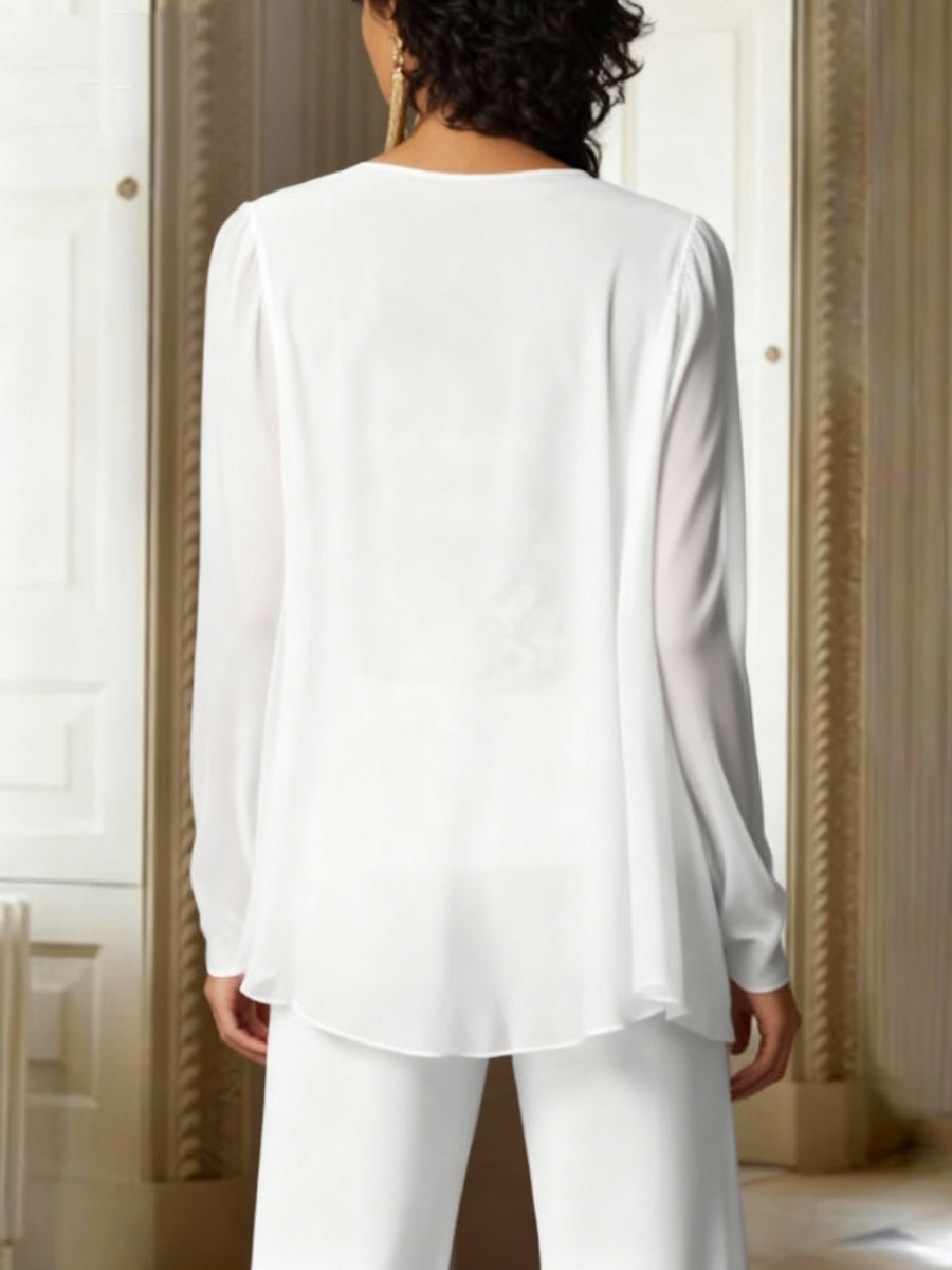 Chiffon Long Sleeves Jacket Wraps Ruffles Pure Color - 이미지 2