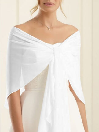 Chiffon Sleeveless Wraps See Through with Pure Color