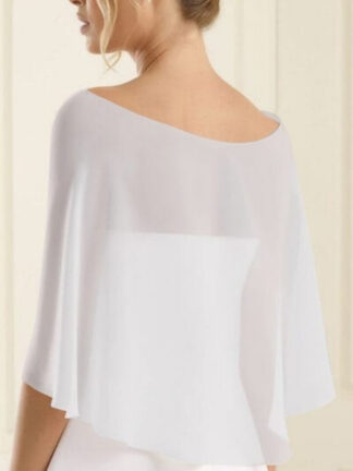 Chiffon Sleeveless Wraps See Through with Pure Color
