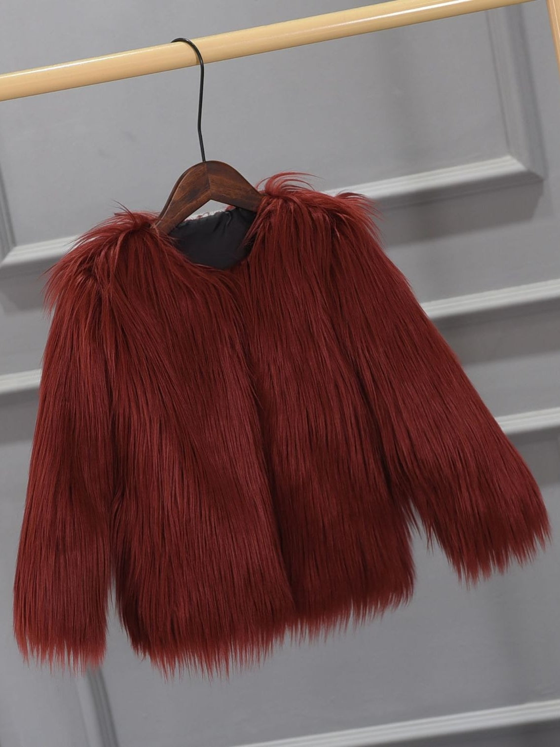 Women’s Faux Fur Long Sleeves Winter Warm Short Jackets - 画像 (10)