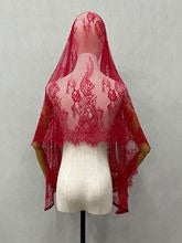 Vintage Lace Wedding Veil Shawl/Mantilla Muslim Veil with Floral - 画像 (5)