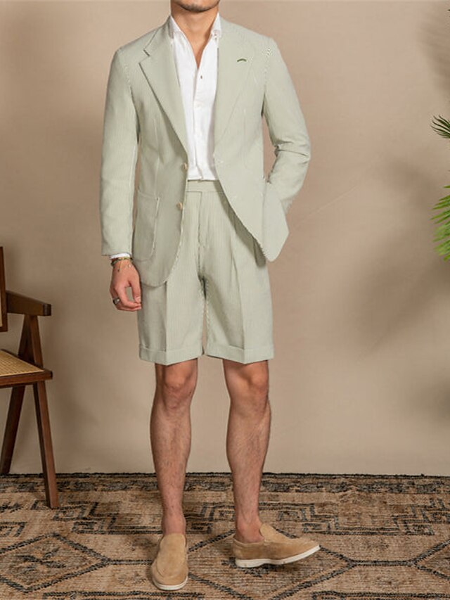 Men's Tailored Fit Single Breasted Two-buttons 2 Pieces Wedding Suits - 画像 (3)