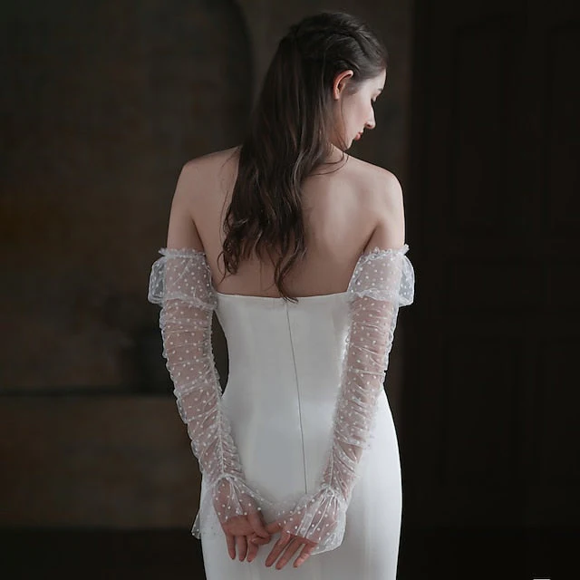 Tulle Elbow Length Glove Cute / Elegant With Wave point - Image 2