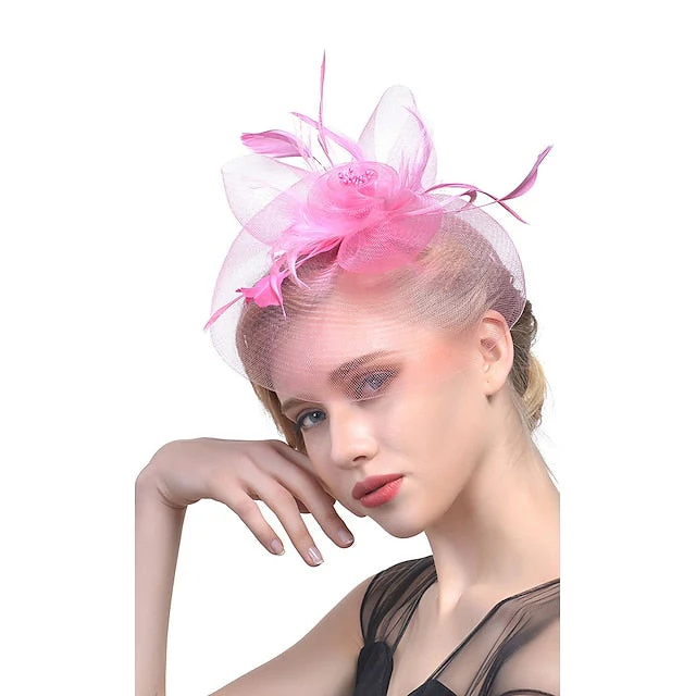 Fascinators Tulle Wedding Horse Race With Feather Headpiece - Image 7