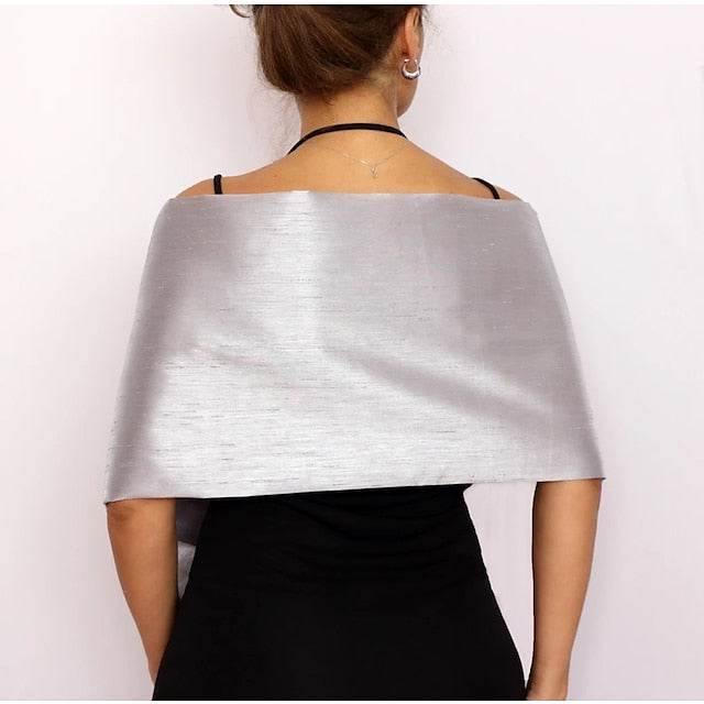 Women‘s Wedding Guest Wrap Pure Elegant Sleeveless Taffeta Wedding Wraps With Pure Color - Image 3