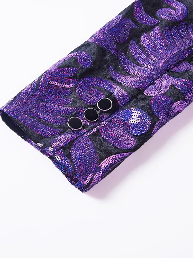 Men's Tailored Fit Single Breasted One-button 2 Pieces Prom Disco Suits - 画像 (3)