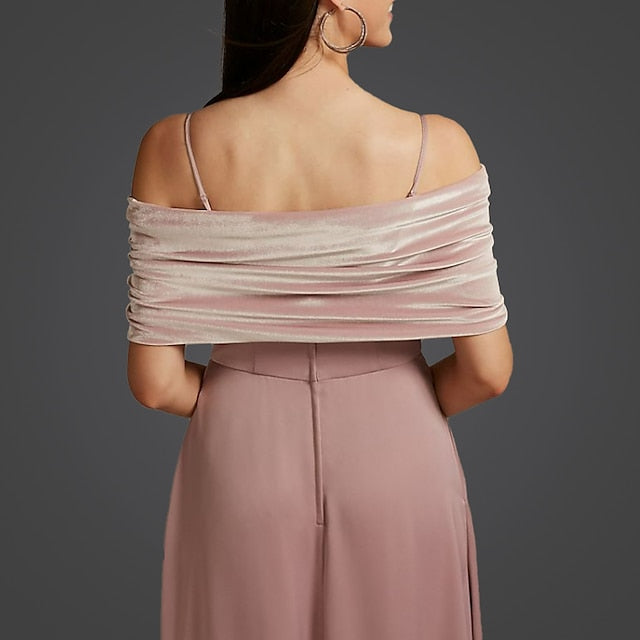 Women's Wrap Bolero Pure Elegant Sleeveless Velvet Wedding Wraps With Pure Color - Image 4