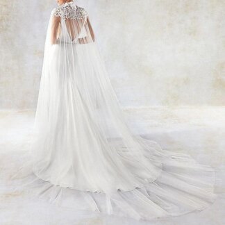 Women's Wrap Elegant & Luxurious Short Sleeve Tulle Wedding Wraps With Appliques