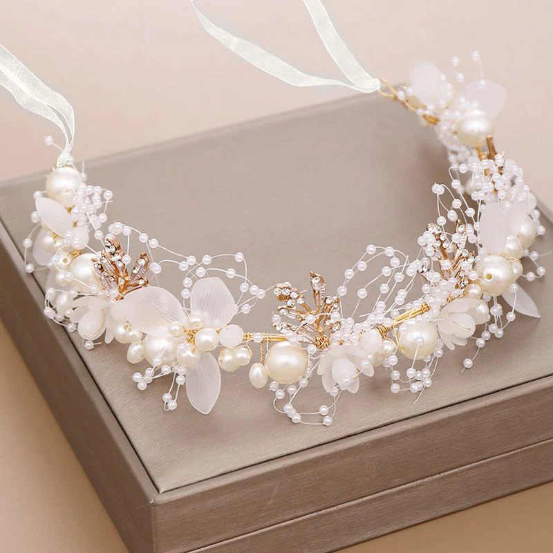 Forest Style Children's Headdress Princess Garland Pearl Butterfly Headband - Image 2