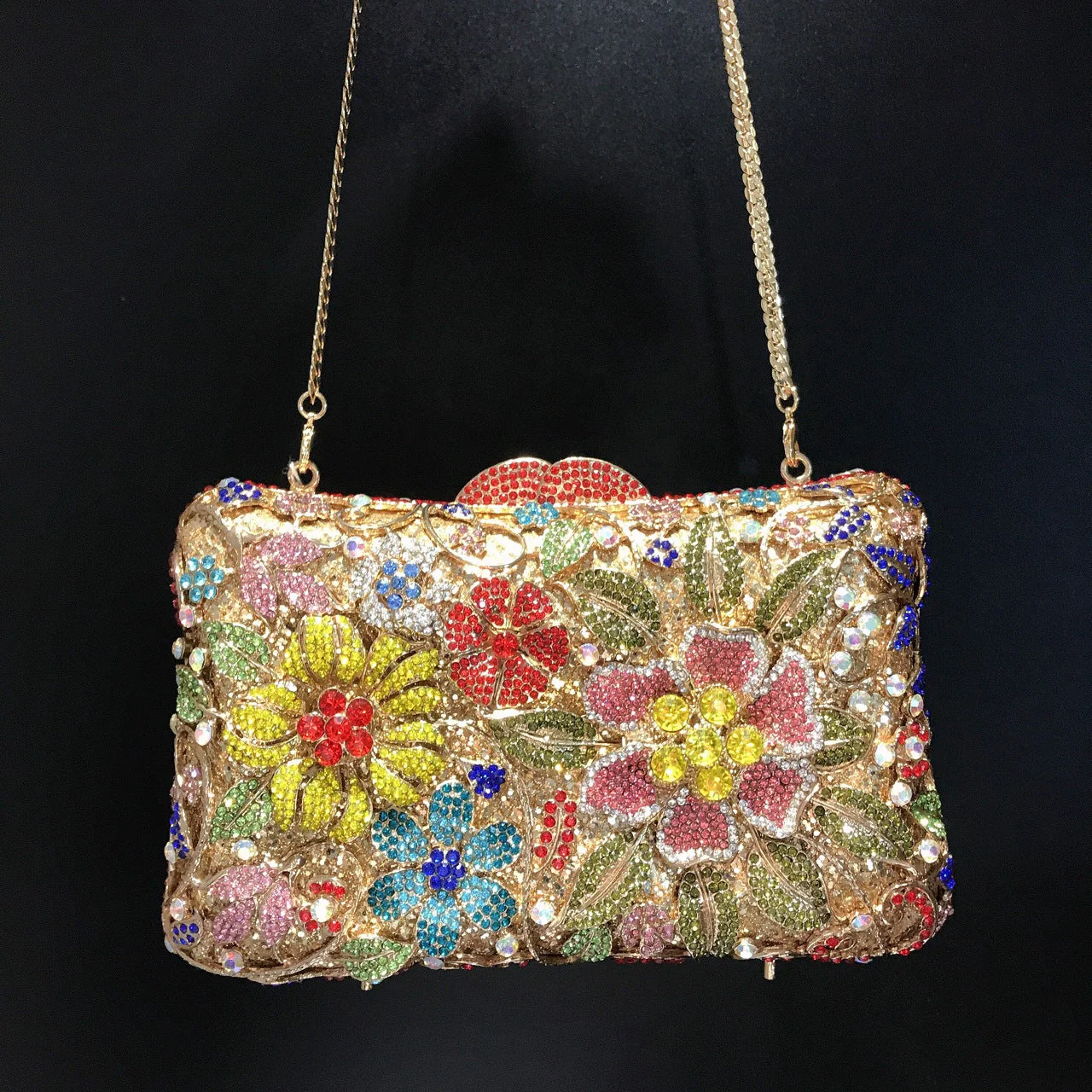 Flower Imitation Diamond Sequins Clutch Bags - 画像 (3)