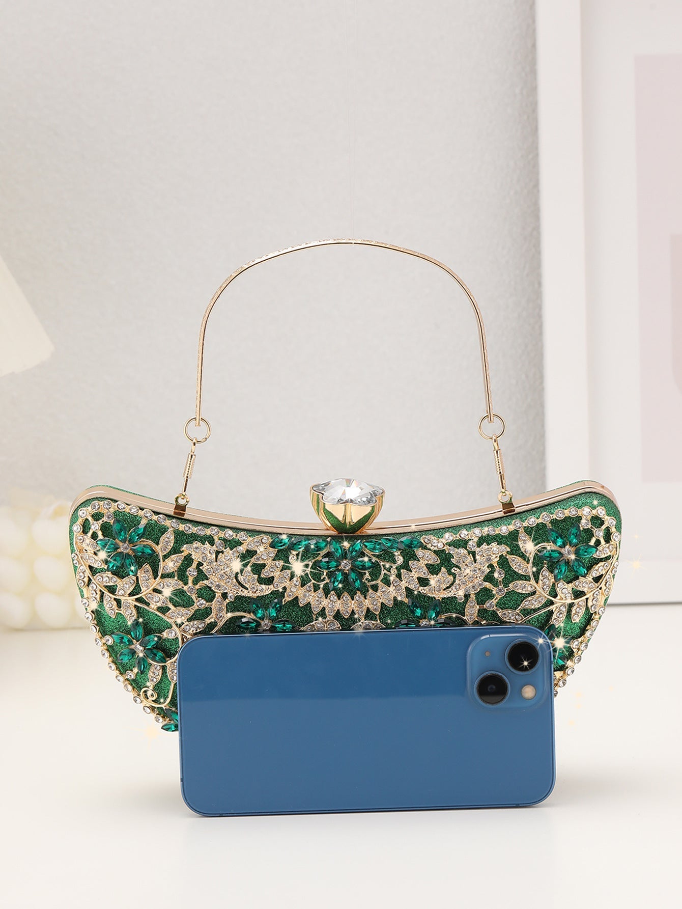 Imitation Diamond Extravagant Heavy Industry Clutch Bags - 이미지 3