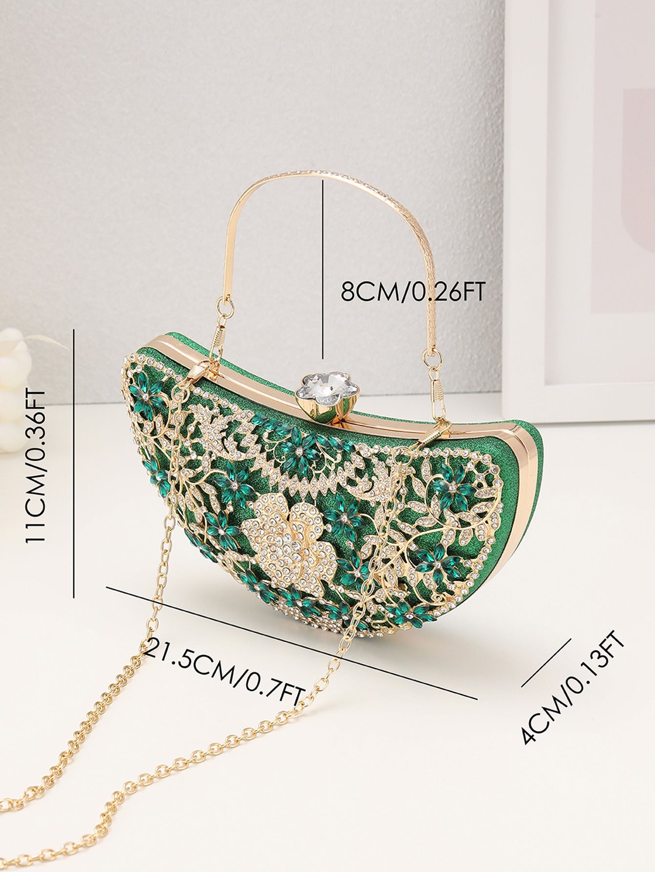 Imitation Diamond Extravagant Heavy Industry Clutch Bags - 이미지 4