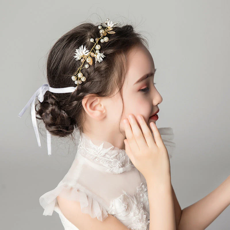 Children's Dress Accessories White Headband - Image 4