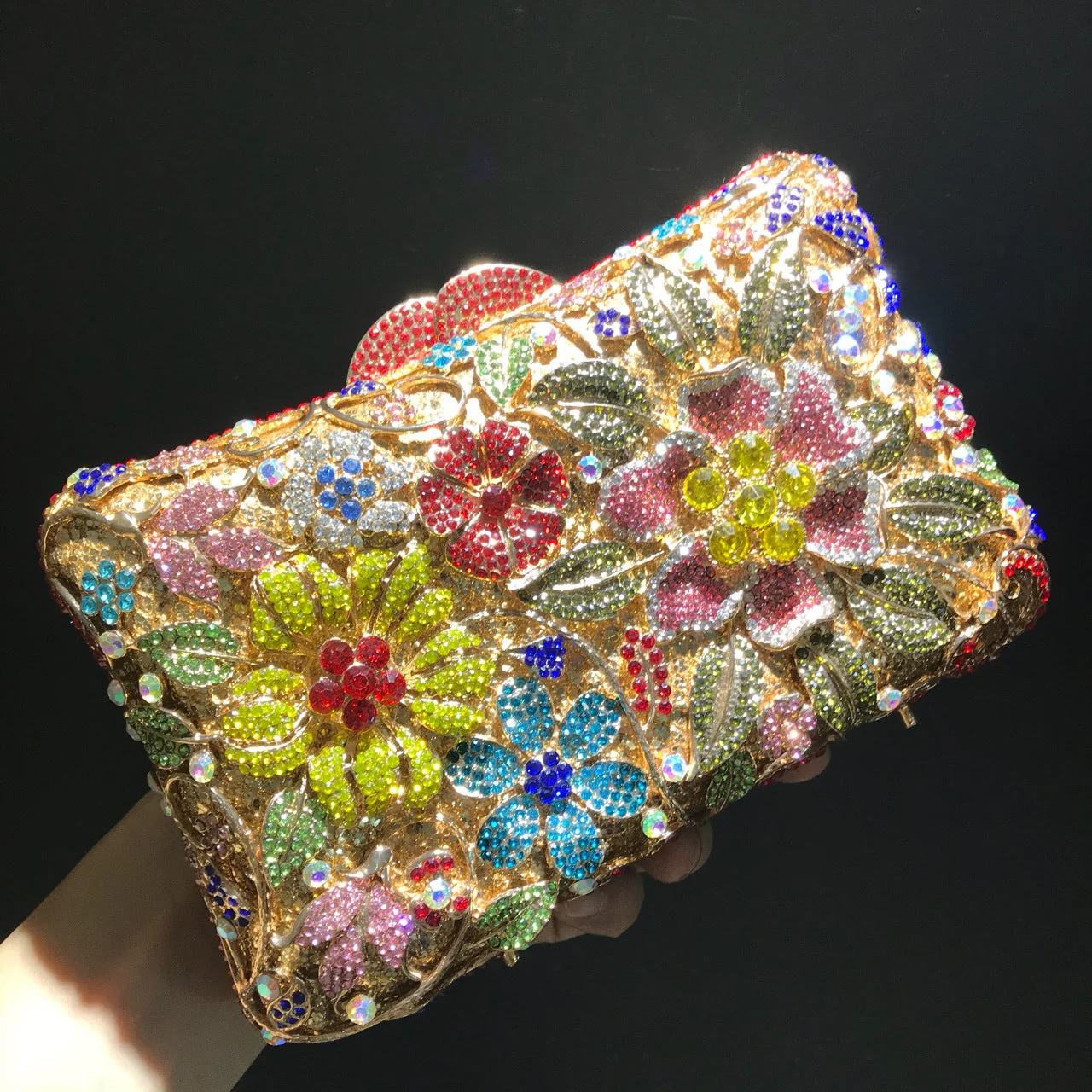 Flower Imitation Diamond Sequins Clutch Bags - 画像 (5)