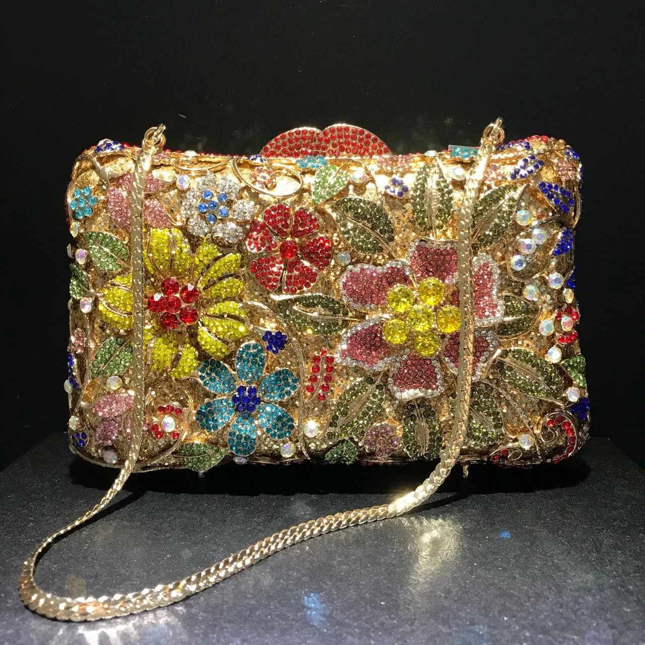 Flower Imitation Diamond Sequins Clutch Bags - 画像 (6)