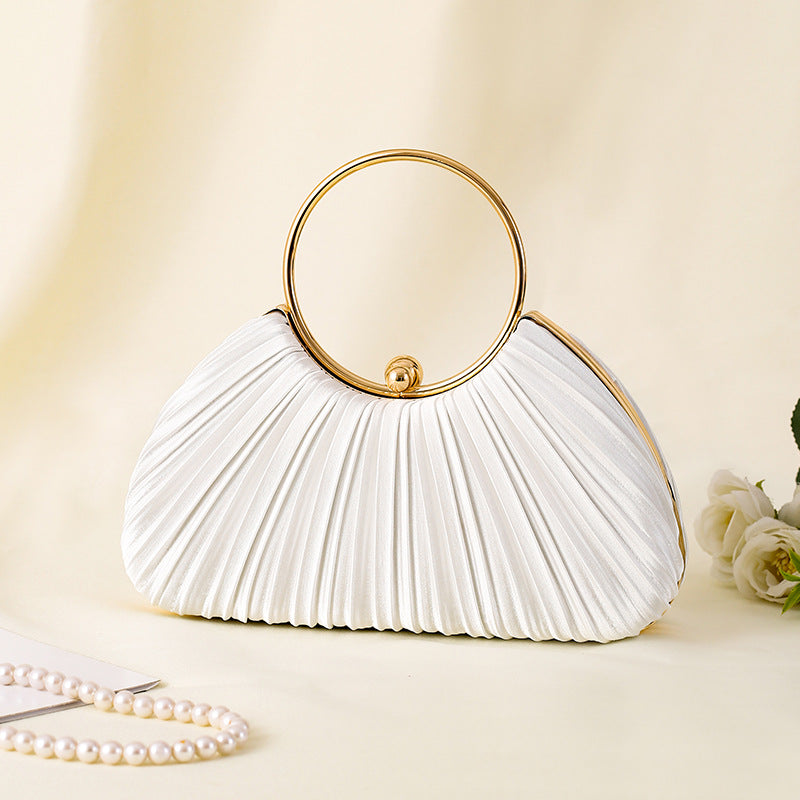 Pleated Ring Clutch Hand Bags - Image 6
