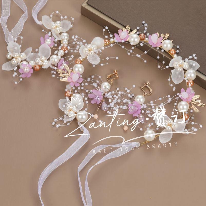 Forest Style Children's Headdress Princess Garland Pearl Butterfly Headband - Image 8