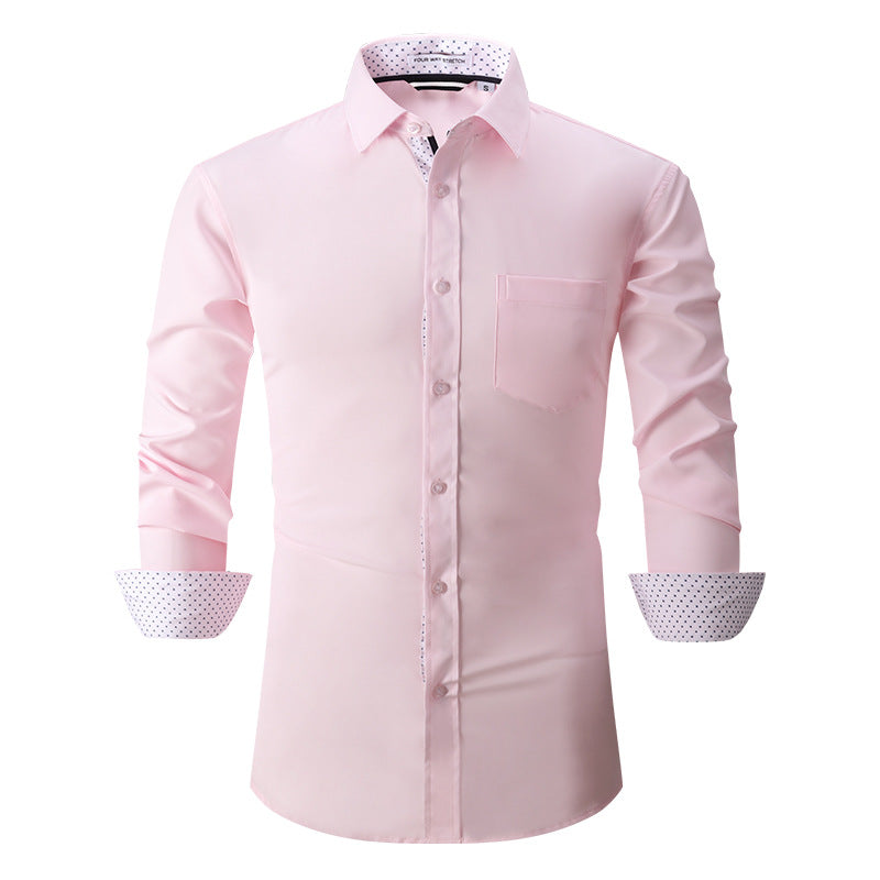 Men's Classic Long Sleeves Solid Color Shirt - Image 9