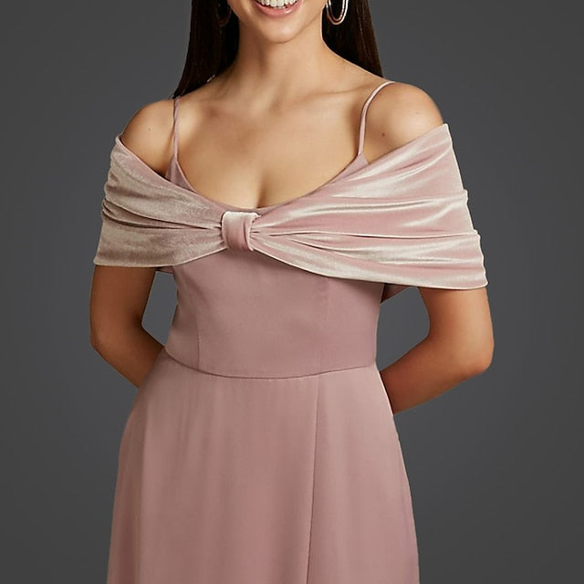 Women's Wrap Bolero Pure Elegant Sleeveless Velvet Wedding Wraps With Pure Color - Image 3