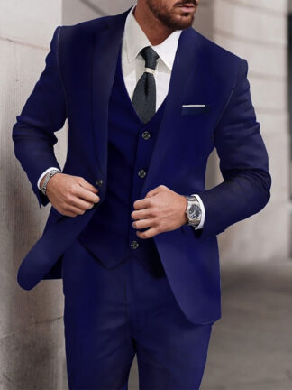 Men's Standard Fit Single Breasted One-button 3 Pieces Wedding Suits